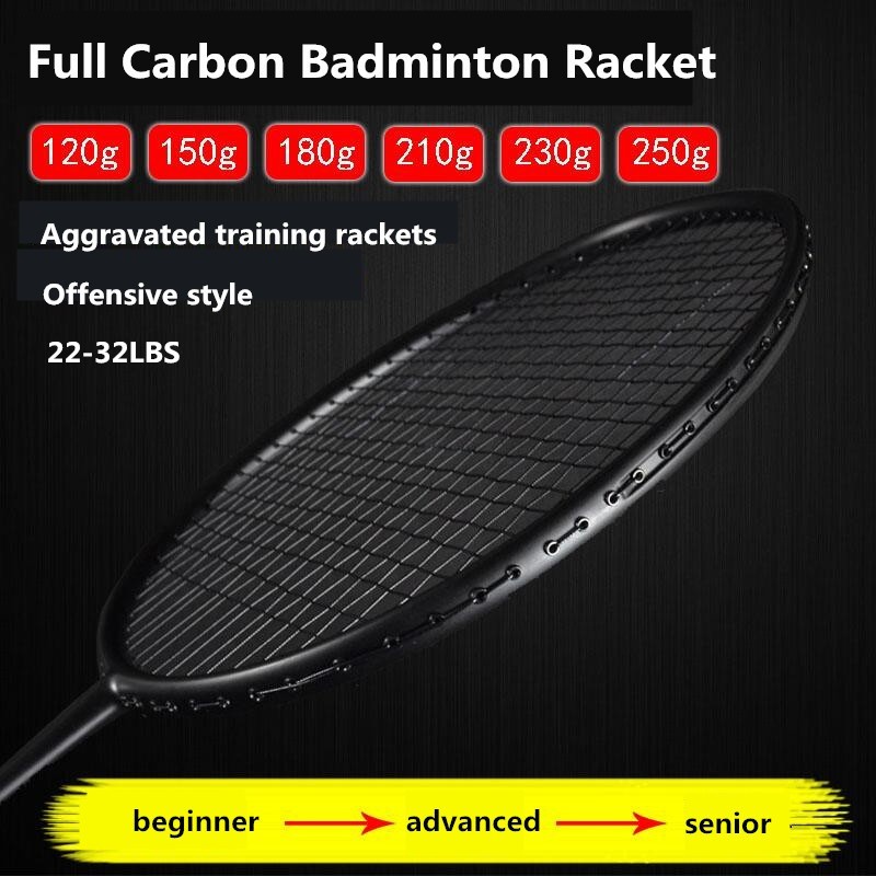 30 Pounds Full Carbon Badminton Racket Durable Aggravated Darksteel