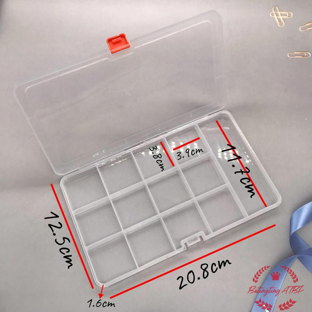 13grid fixed transparent PP plastic storage box jewelry beaded small ...