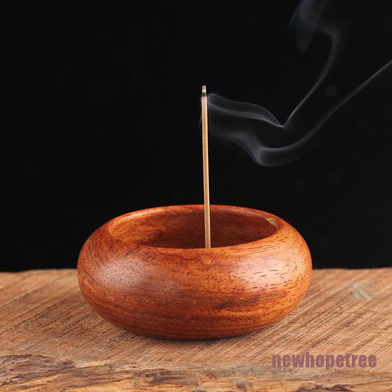 NTPH 1Pcs Rosewood Incense Burner Stick Holder Bowl Shape Censer Home