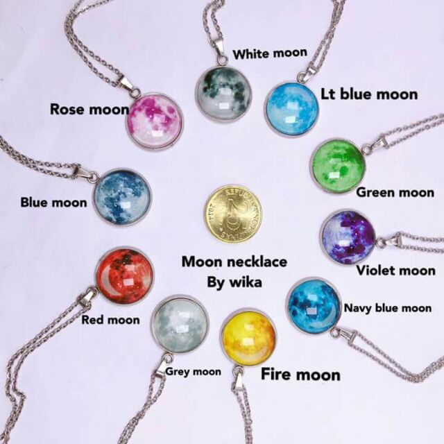 Glow in the dark moon necklace clearance