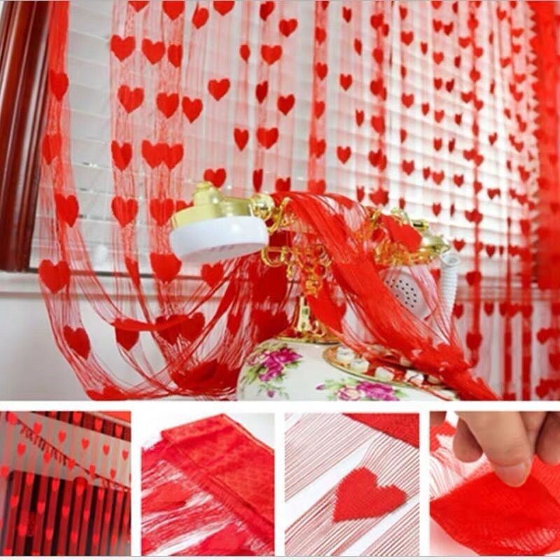 Romantic Heart Line String Door Window Room Tassel Curtain | Shopee ...