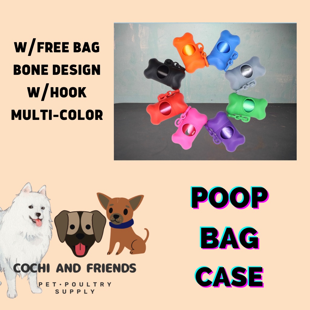 Poop Bag and Dispenser Case Holder Pet Disposable Poop Plastic Bag