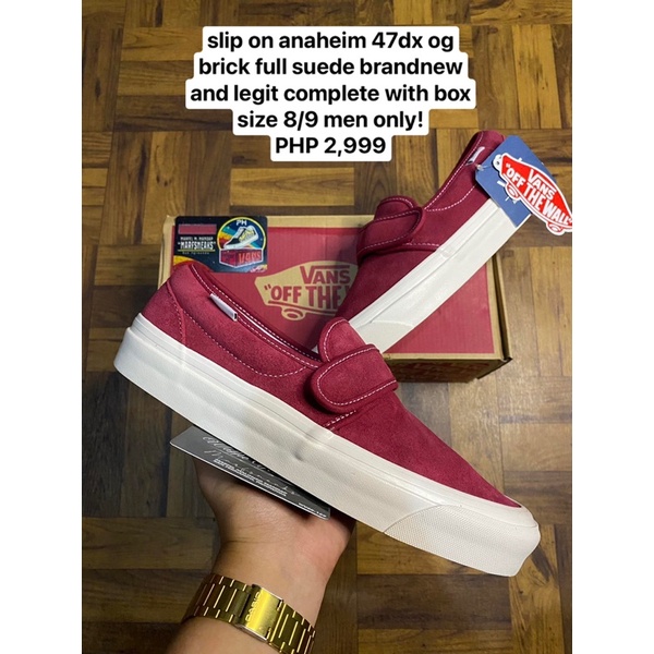 Vans slip on anaheim 47dx og brick full suede Shopee Philippines