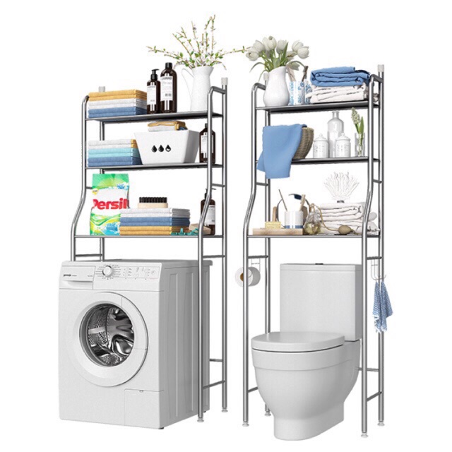 JS 3 Tier STAINLESS STEEL Space-saving Bathroom and Toilet Storage Rack ...