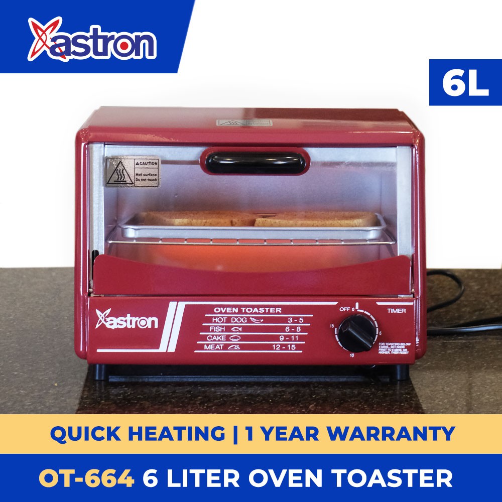 Astron OT664 6L Oven Toaster (Maroon/Black) Shopee Philippines