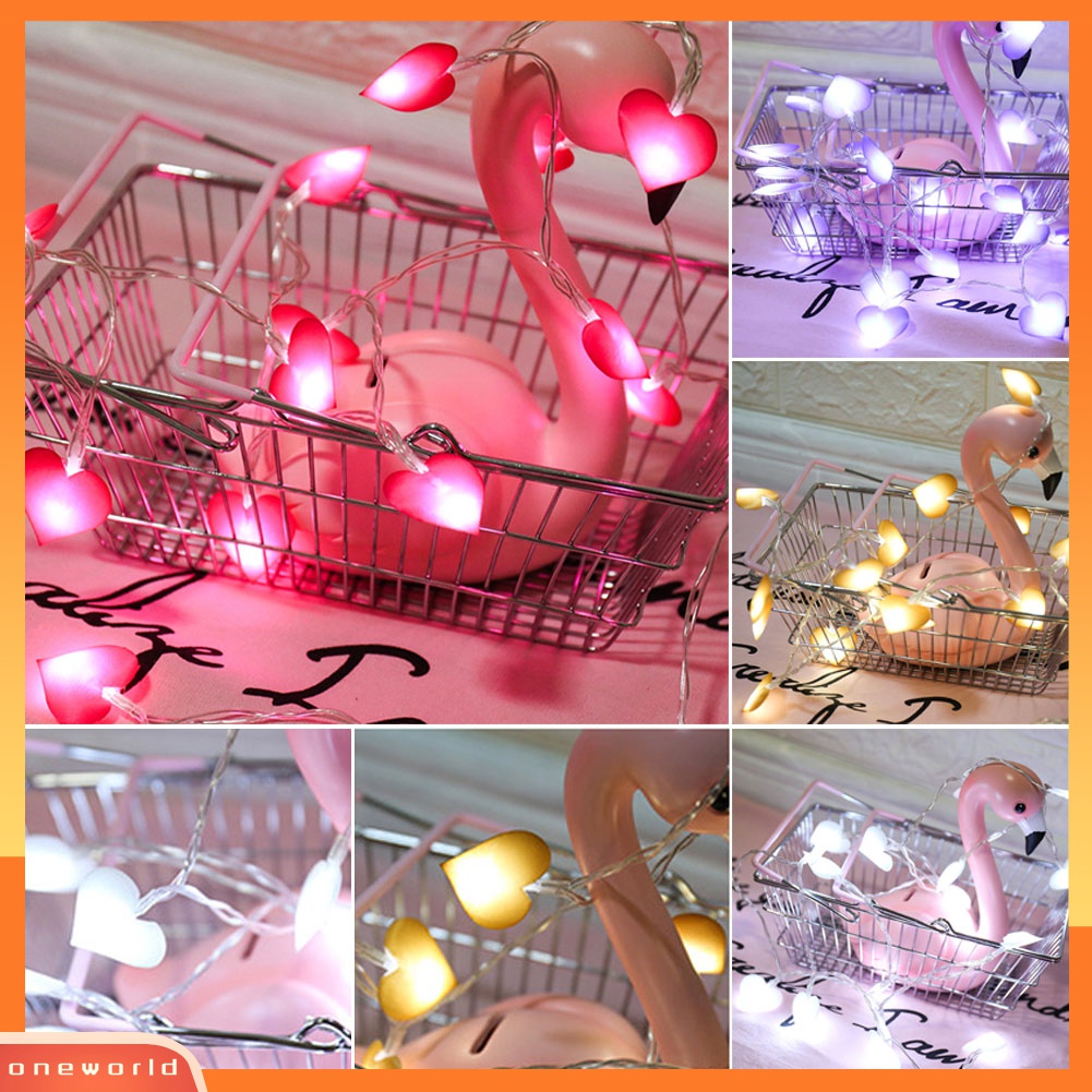 OW☀1.5/3/5m Love Heart LED Fairy String Light Garland Christmas Wedding ...