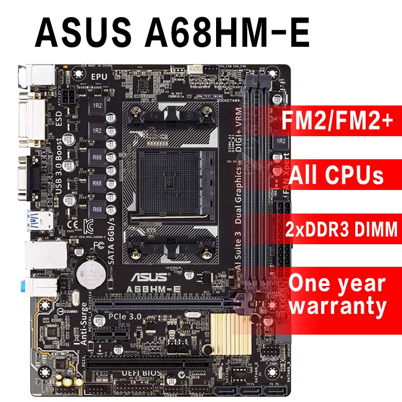 ASUS A68HME/A68HMK desktop computer game home motherboard supports FM2/FM2+ AMD CPU Shopee