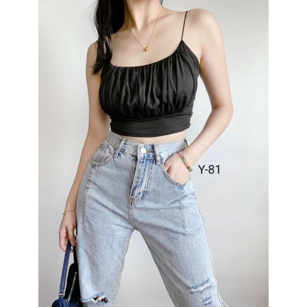 Ac Cami String Plain/Floral Top Croptop Women's Clothing/ Freesize fit ...