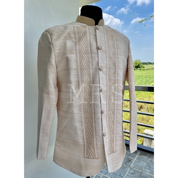 Piña Coat Barong Zigzag with Collar Design | Shopee Philippines