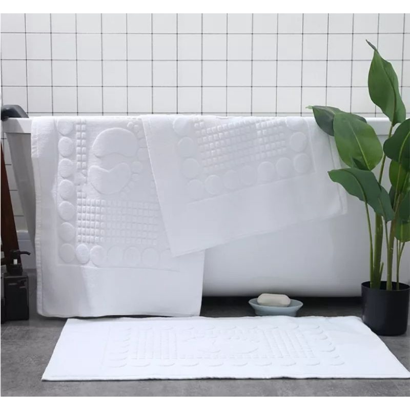 Bathroom Foot Towel Absorbent Comfortable 100% Cotton Bathroom Foot Towel 50x80cm | Shopee ...