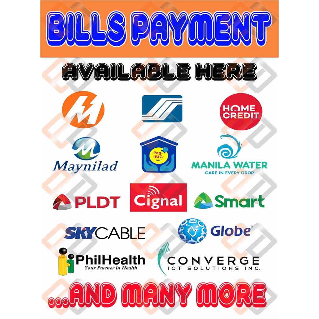 GCash Cash In - Cash Out | Bills Payment Tarpaulin | Shopee Philippines