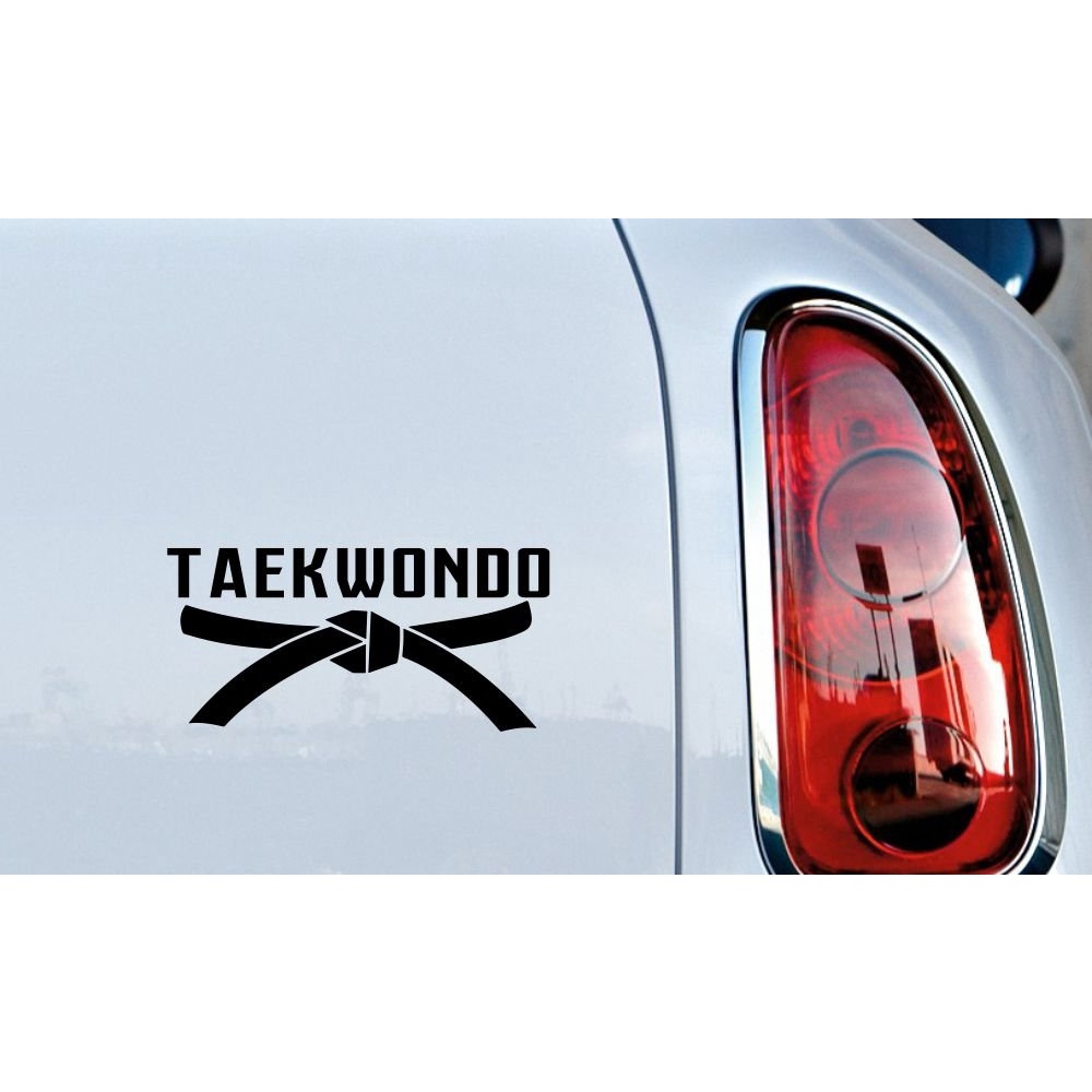 thumbnail image 2 of "Mom Taekwondo" Car Bumper Sticker - 7.3x3.5 Inch White Vinyl Decal For Windows, Laptops & Walls 2 of 12