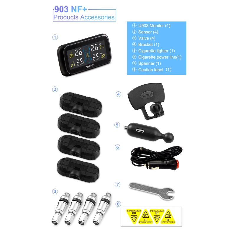 Auto tire pressure professional tire pressure alarm sensor, 4 built-in ...