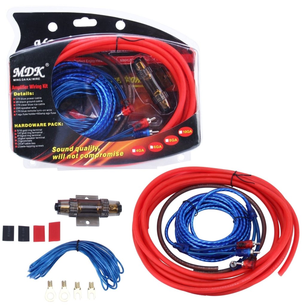 MDK Amplifier Wiring Kit Sound Quality 6GA and 8GA Car Sound System