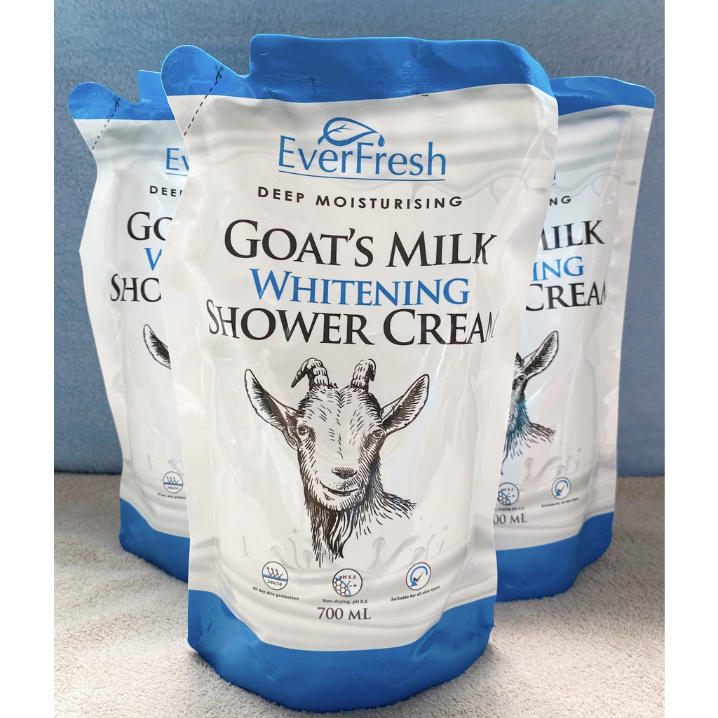 EverFresh Goat's Milk Whitening Shower Cream 700 ML | Shopee Philippines
