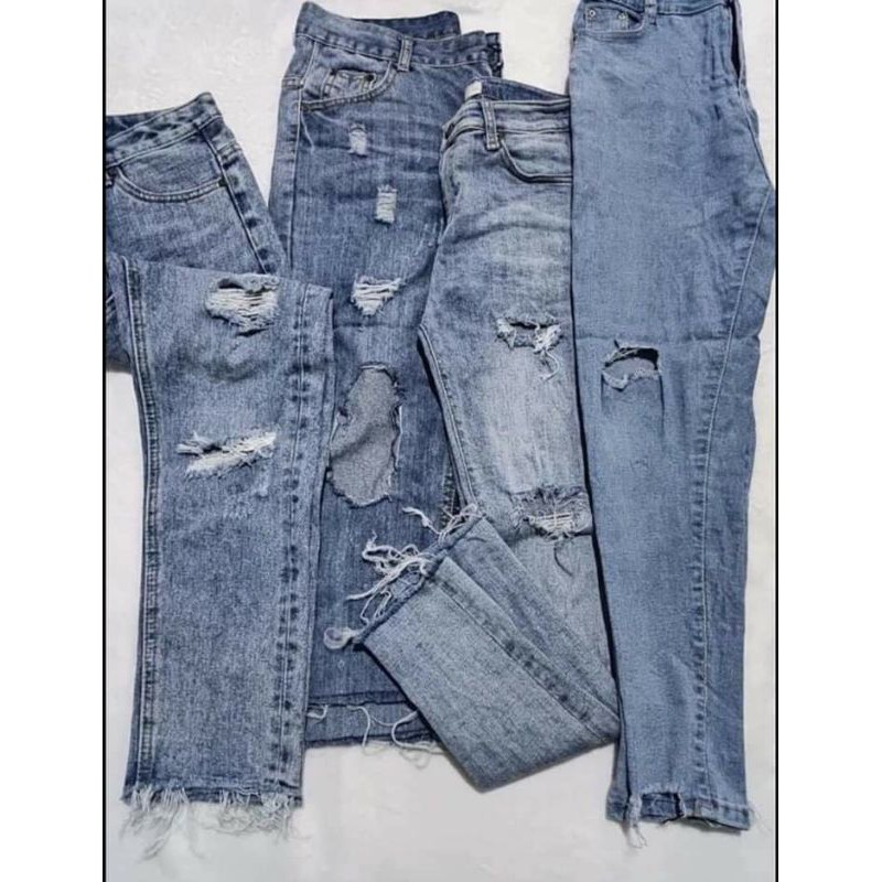 KL PREPACKED TATTERED JEANS (PRELOVED) | Shopee Philippines