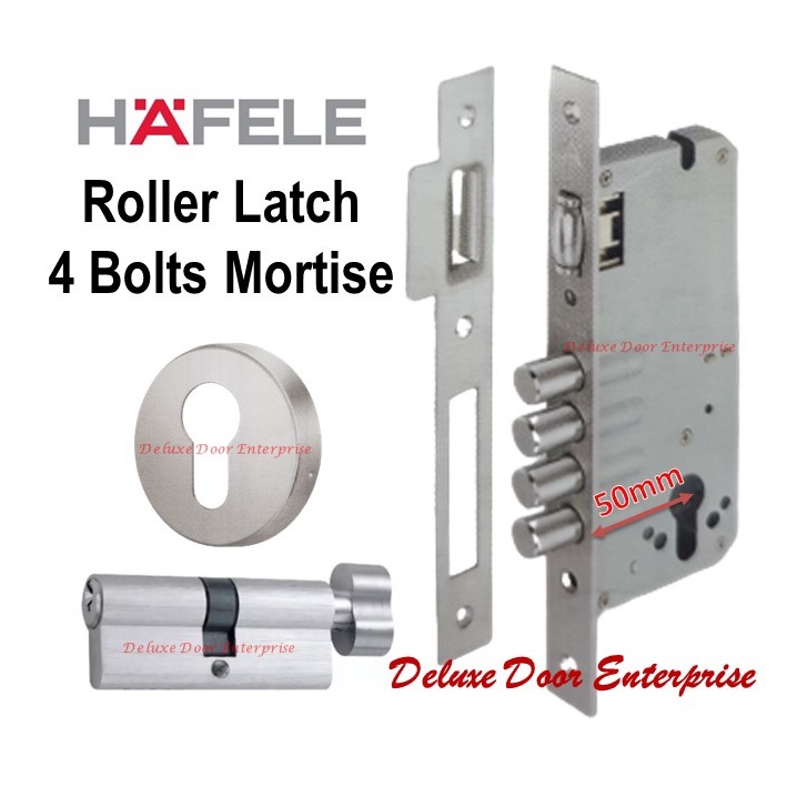 Hafele Roller Latch Mortise Lock 4 Bolts / Mortise Lock / Roller Latch / Pull Handle Lock / Door
