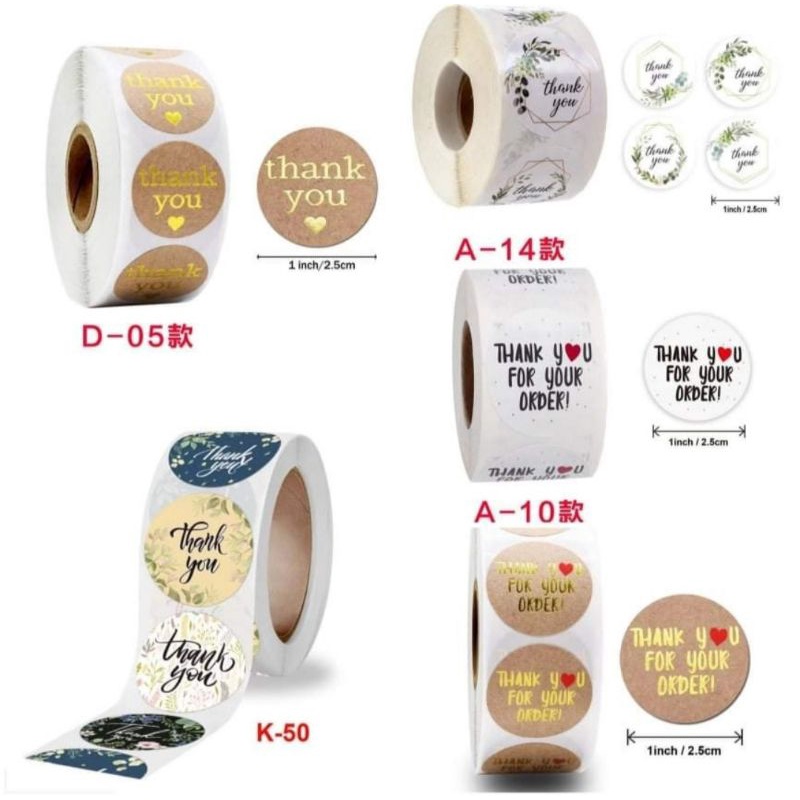 500 Pcs. Thank You Stickers self adhesive label stickers Sold per Roll ...