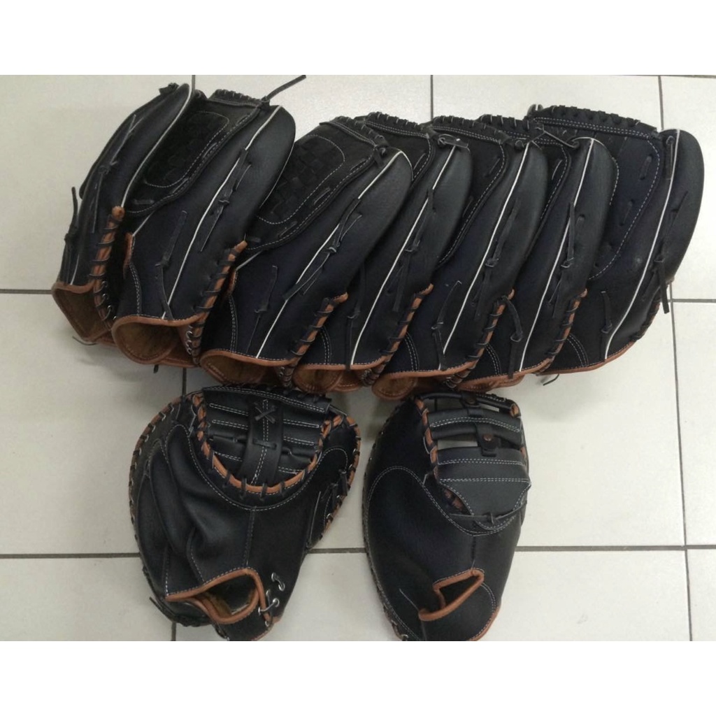 Complete Set of 9 Pieces Baseball/Softball Local Leather Catchers