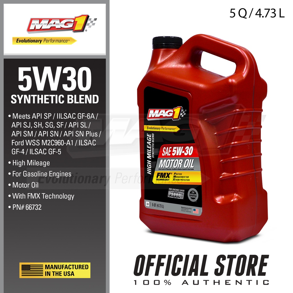MAG1 5W30 Synthetic Blend Oil - Gas Engines 5qt 66732(Outlet) | Shopee ...