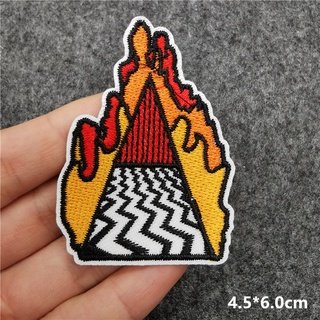 Black Red Punk Embroidered Patches Rock Anime Patches on Clothes