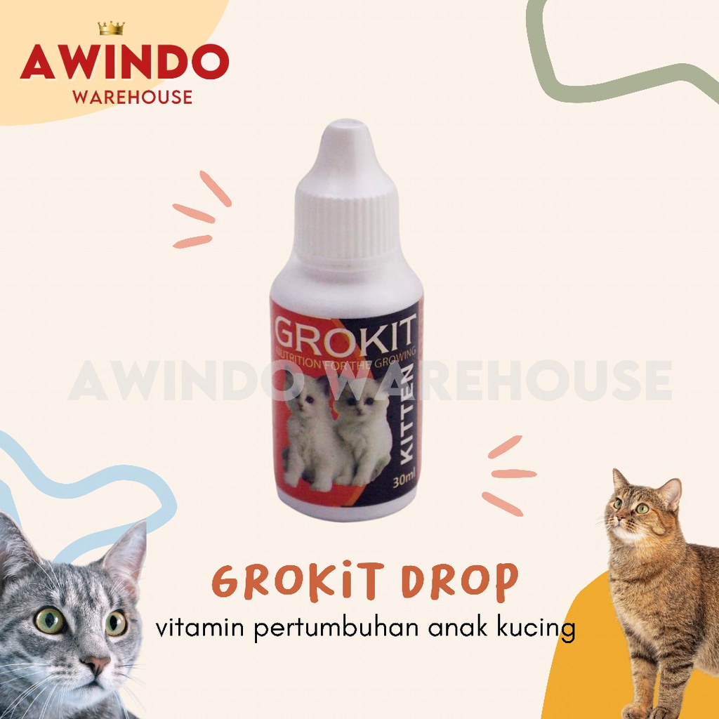 Grokit DROP - Kitten Vitamin Medicine Kitten Growth Nutrition Kitten