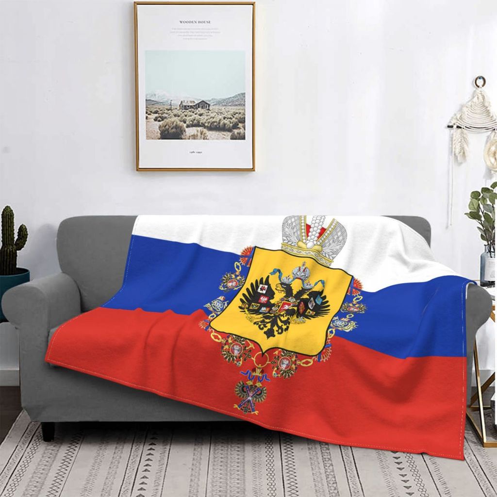 Flag Of The Russian Empire Blanket Velvet Print Multifunction Super
