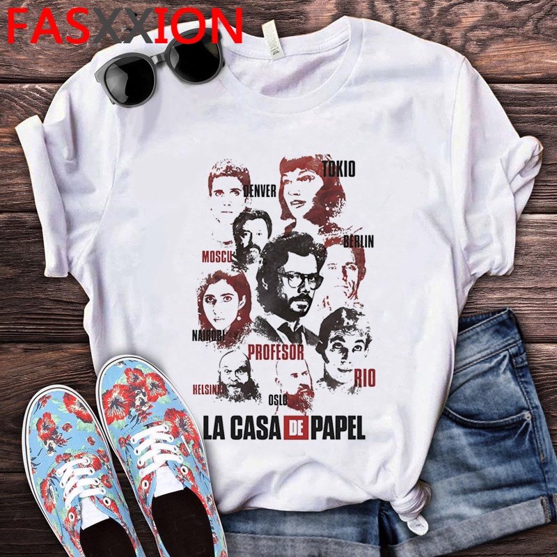 Anime Money Heist La Casa De Papel House of Paper tshirt clothes female  casual 2022 white japanese y2k clothes t-shirt graphic tees women aesthetic