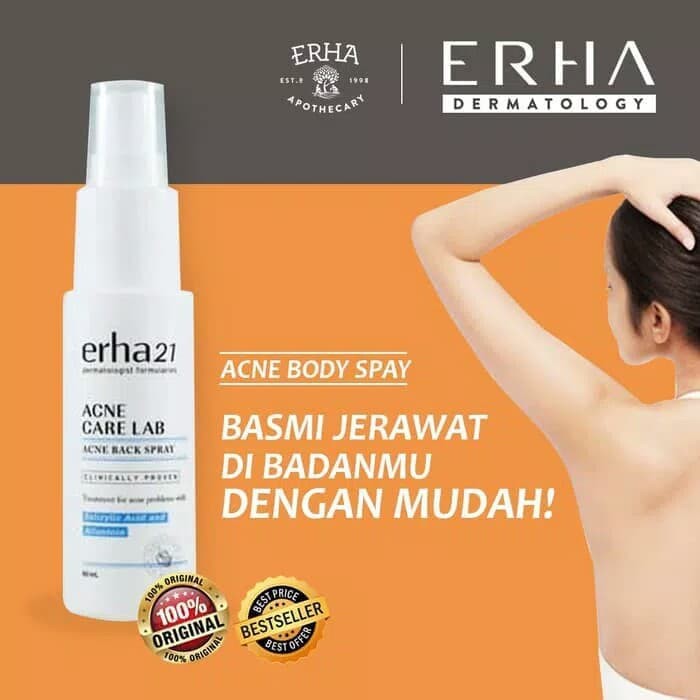 Erha ACNE BACK SPRAY/ERHA BODY SPRAY 100 ORIGINAL (BACK ACNE) Shopee