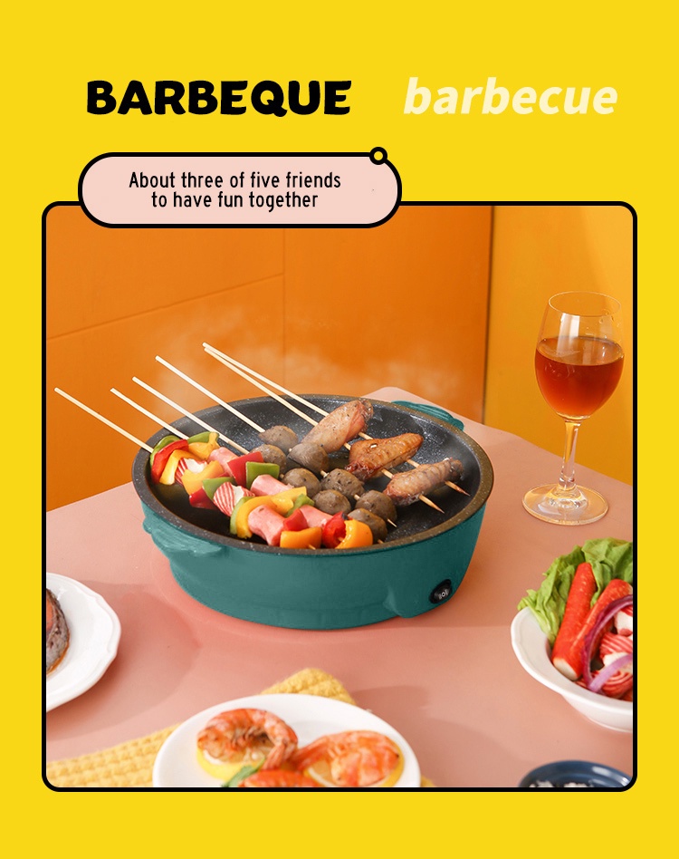 Dreepor Multifunctional Electric Grill BBQ Pan Korean Style Indoor ...