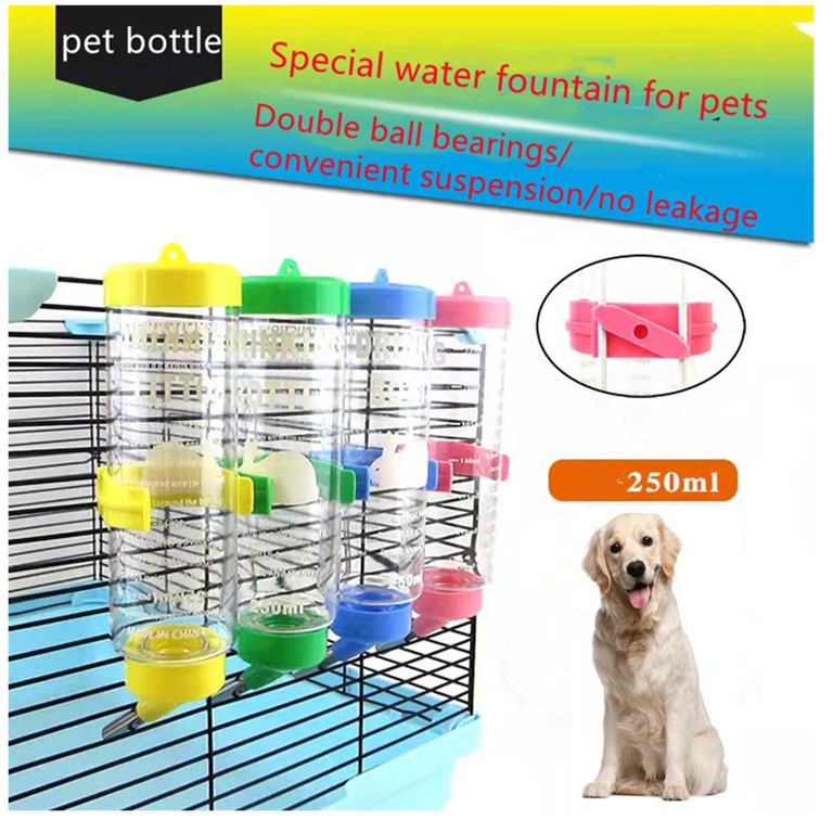 250ML PET Hanging Drinking Bottle Pet Water Feeders Drinking Water