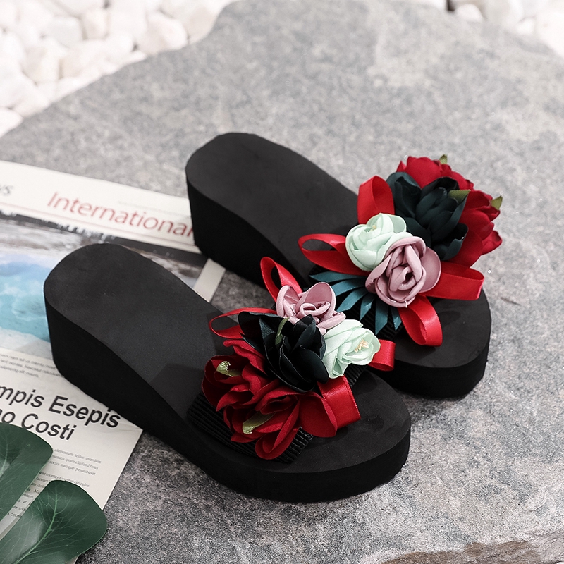 women fashion flower Sandals Outdoor Beach Shoes | Shopee Philippines