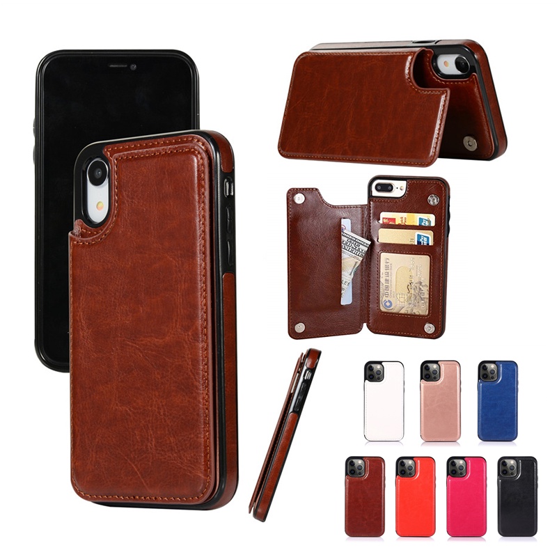 Luxury Slim Wallet Card Slot Leather Case For Iphone X Xr Xs Max 6 6s 7 8 Plus Shockproof Flip