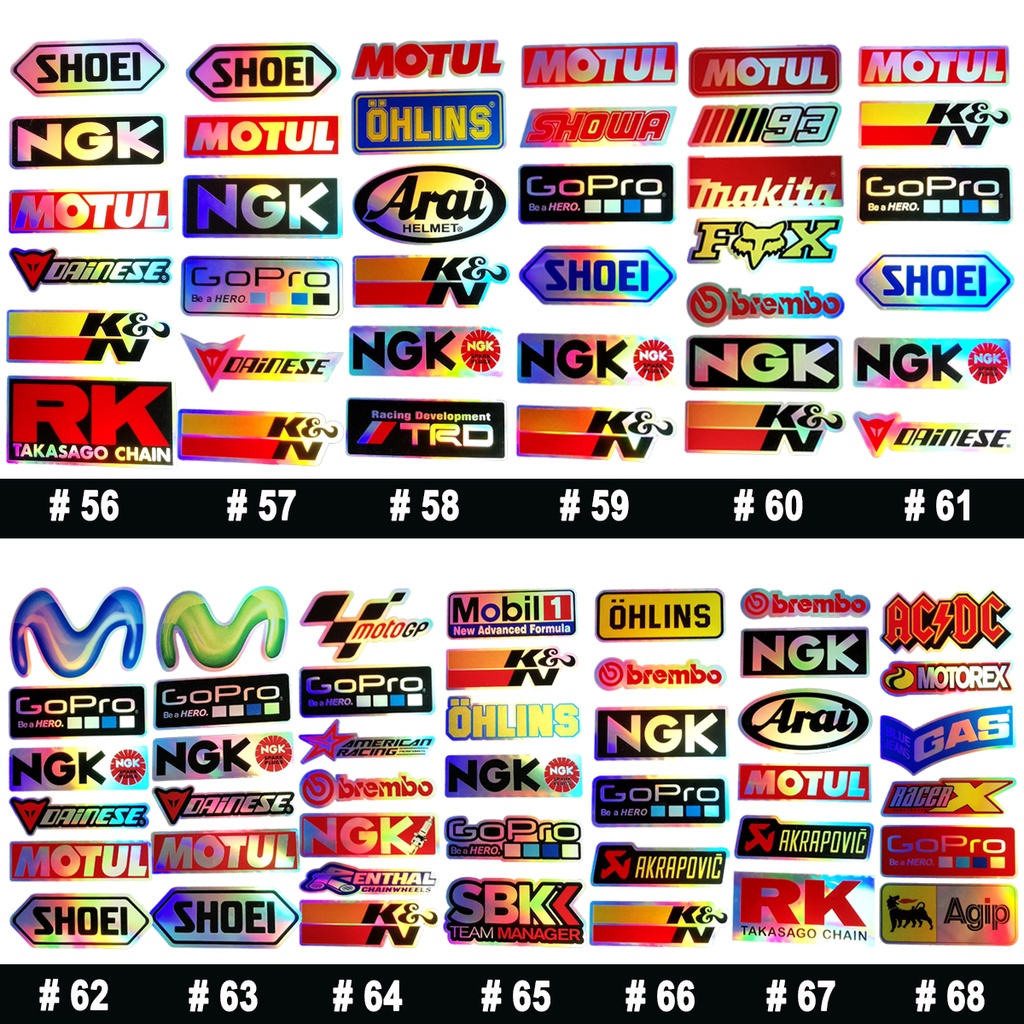 Laser Rainbow Reflective Motorcycle Car Side Stripe Helmet Sticker ...