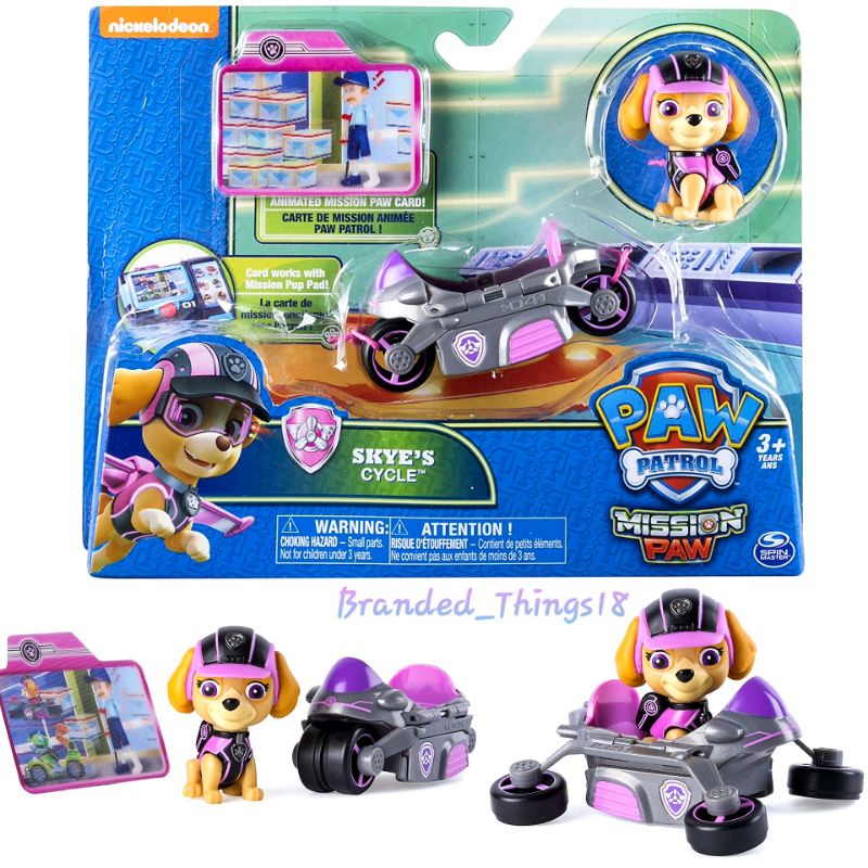 Paw Patrol Mission Skye's cycle Skye bycycle figure set and vehicle ...