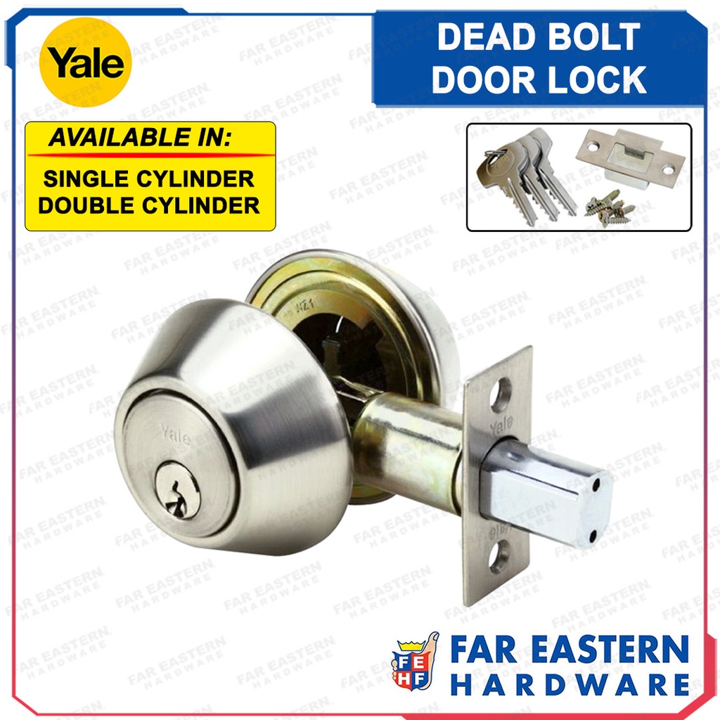 Yale Dead Bolt Single Double Cylinder Deadbolt Door Lock Stainless Steel Brass Shopee 9067