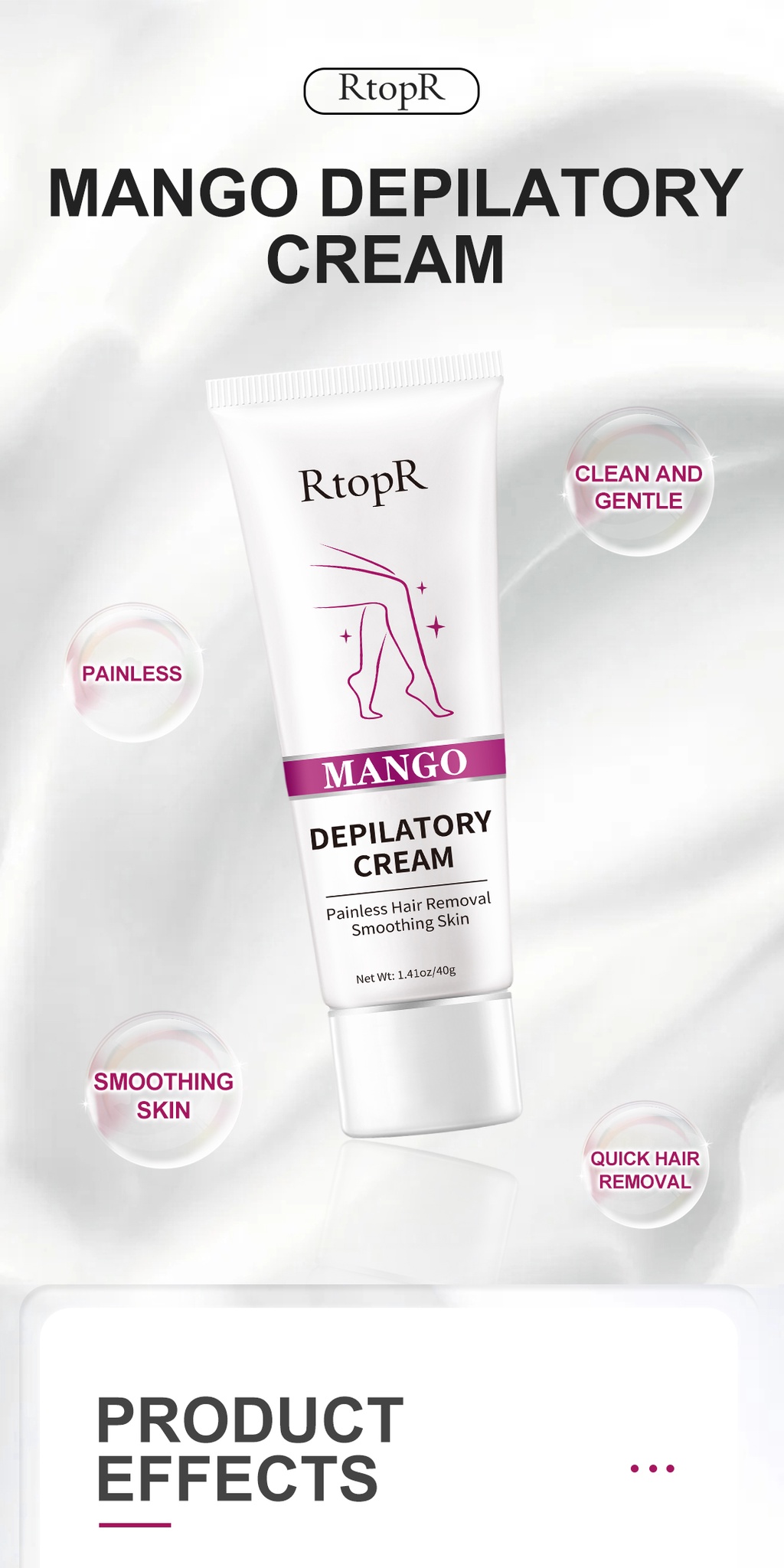 RtopR Mango Depilatory Cream Body Painless Effective Hair Removal Cream for Men and Women