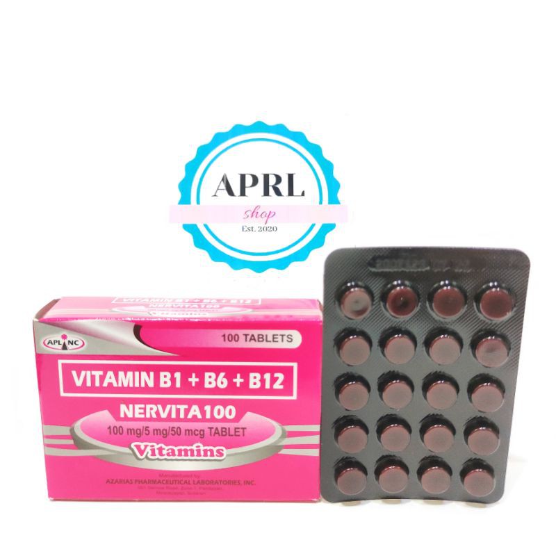 Vitamin B Complex B1 B6 B12 100 Tablets Shopee Philippines