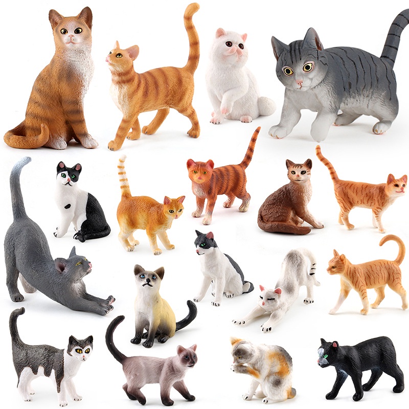 Simulation Cat Pet Animal Models Persian Cat Hairless Cat Plastic Model ...