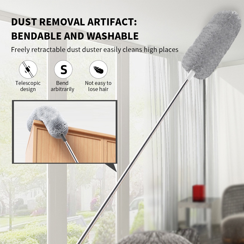 Retractable Gap Dust Cleaner, Microfiber Dusters for Cleaning, with  Extension Pole 25 to 40 Inches, Removable & Washable Gap Cleaning Brush 