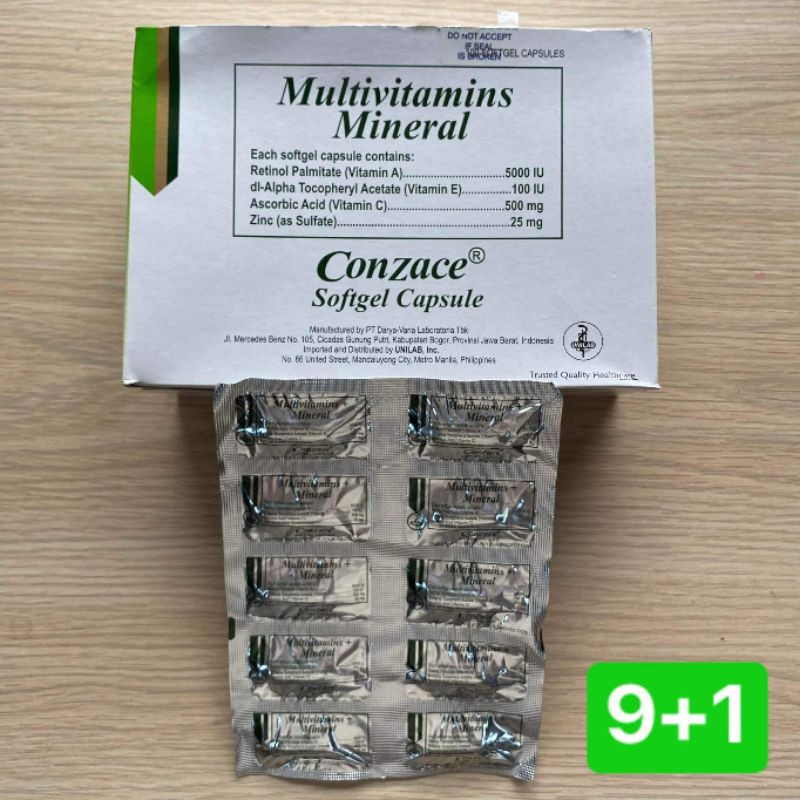 Conzace Multivitamins and Mineral (10 pcs per pad) Shopee Philippines