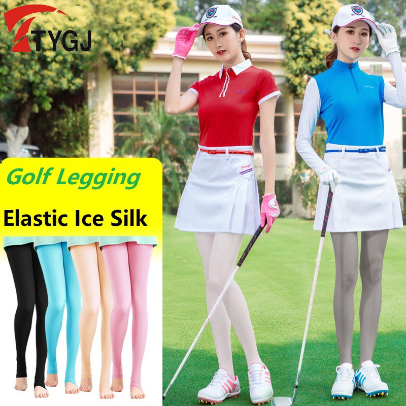 Sun Protection Golf Pants Cool Ice Silk Stocking Sport Leggings