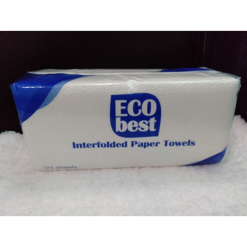 10 Packs Of Ecobest Interfolded Paper Towel Blue 175 Pulls Shopee Philippines