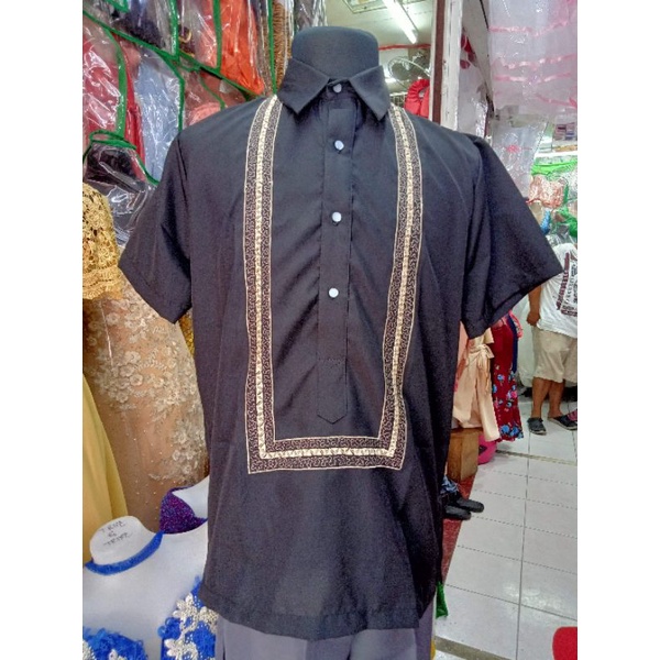 Polo barong deals short sleeve