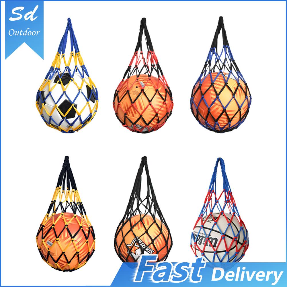 Nylon Football Soccer Ball Net Bag Volleyball Basketball Carry Mesh