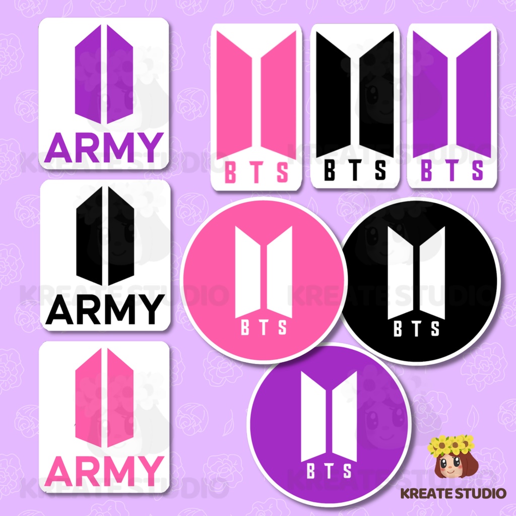 BTS AND ARMY LOGO - Waterproof Vinyl Sticker | Matte, Glossy and ...