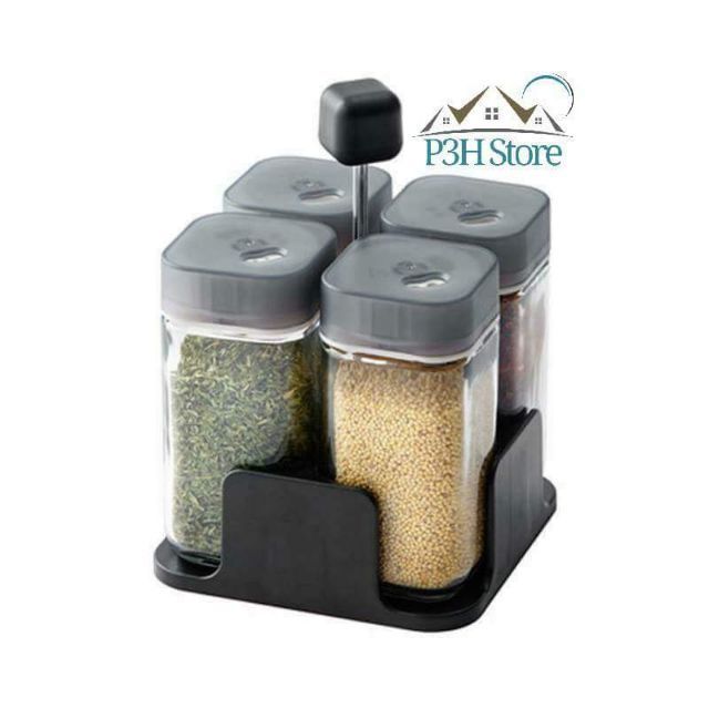 LOCK & LOCK Set of 4 Lock Spice Jars&Lock LLG696 | Shopee Philippines