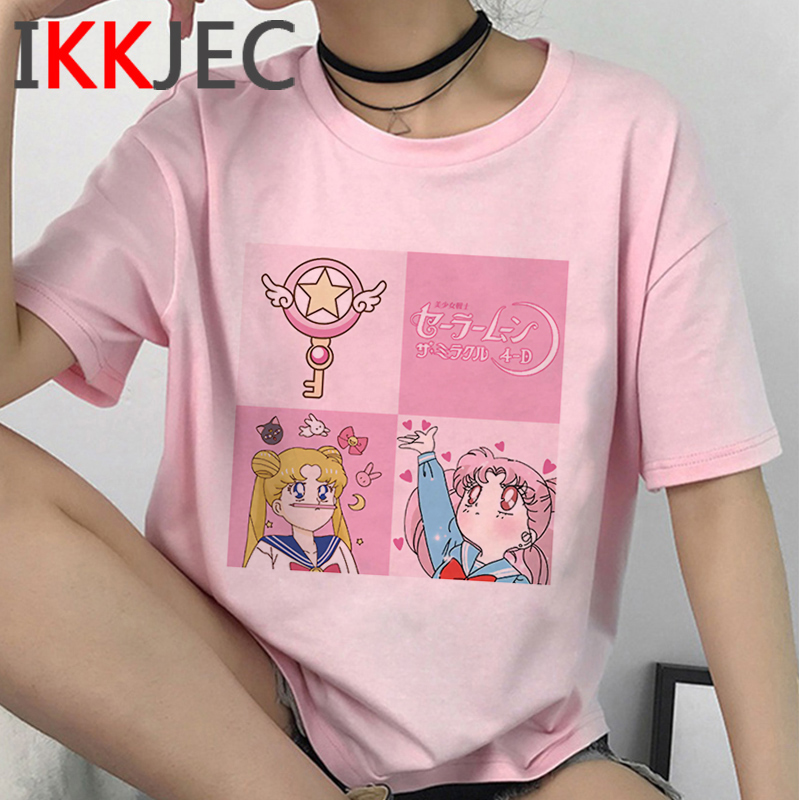 Sailor Moon Shirt Print Sleeve T-shirt Women's Funny Short Fashion 