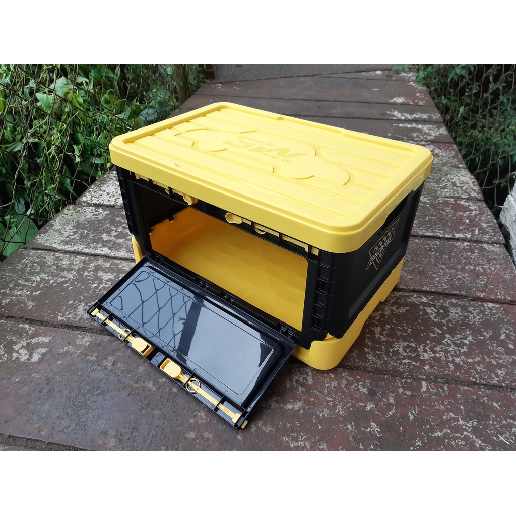 BW Autolife - Folding Storage Box - Black Yellow 47li - w/ Opening Side ...