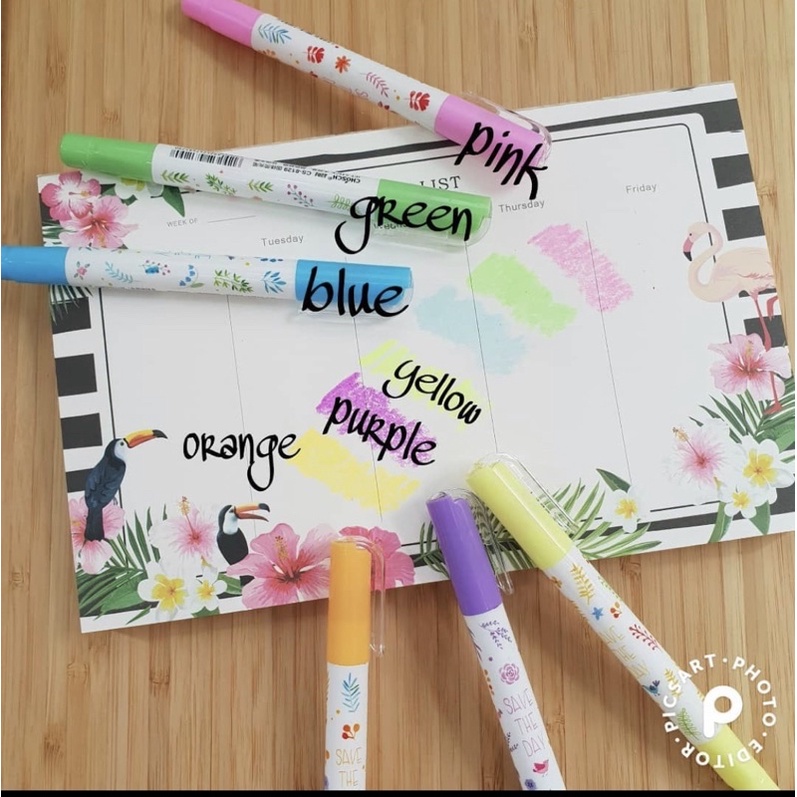 A Pastel And Reflective highlighter Pen With 6 Colors Peeling The Is ...